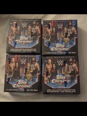Lot of 4 2026 WWE Topps Chrome Logofractor & Regular Wrestlemania 42 Exclusive